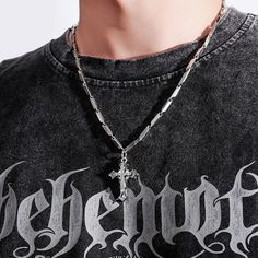 This Is One Of The Most Popular And Trendy Chain Necklace. Simple, Cool, Hip-Hop Style, It's Popular Among Hip-Hop Fans And Fashion Cool Boys. Cross Pendant Necklace Plus Cuba Link Chain Makes The Necklace Combination More Handsome Than Ever Before, Making Your Outfit More Outstanding. Necklace Made Of Titanium Steel, Necklace Length: 24.0", Chain Width: 2mm, Pendant Size: 1.1"X 0.9", Weight: 39g(2.0oz). Perfect Gifts: This Bracelet Is Suitable For Most Occasions To Adds A Charm. It’s An Ideal G Punk Cross Necklace For Streetwear, Punk Streetwear Cross Necklaces, Punk Silver Chain Necklace For Streetwear, Punk Style Cross Necklace With Chain, Punk Style Silver Chain Necklace For Streetwear, Punk Cross Jewelry For Streetwear, Punk Style Clavicle Chain Necklace With Cross, Punk Style Cross Clavicle Chain Necklace, Cool Boys