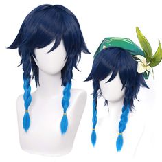 PRICES MAY VARY. 🎀【Venti Wig】The package includes a black hairnet to keep your new wig in place and secure. Plus, you'll get 1 pair of elf ears. Pls note: all synthetic hair wigs be happened to shedding and tangling slightly when worn for the first time, which is normal. When you receive this item, you can gently shake it, then the wig will be as natural as our pciture. 🎀【High-quality Material】Venti Cosplay wig made from heat-resistant synthetic fiber, soft and skin friendly, realistic in natu Anime Braids, Harajuku Wigs, Harajuku Hair, Game Cosplay, Blue Costumes, Anime Wigs, Blue Wig, Cosplay Hair, Elf Ears