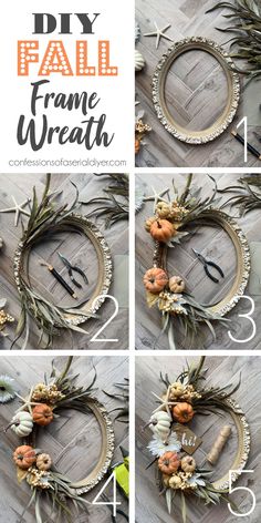 how to make a diy fall frame wreath