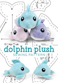 the dolphin plush sewing pattern is easy to sew