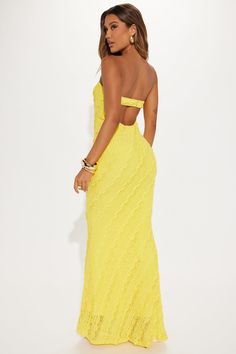 Available In White And Yellow. Lace Maxi Dress Straight Neck Strapless Adjustable Back Strap Lined Stretch 92% Nylon 8% Spandex Imported | Lavish in Lace Maxi Dress in Yellow size 2X by Fashion Nova White Lace Maxi Dress, Service Women, Free Dresses, Yellow Lace, Lace Maxi, Yellow Fashion, Lace Maxi Dress, White Maxi Dresses, Matching Dresses