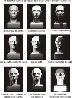 an image of different types of heads in black and white