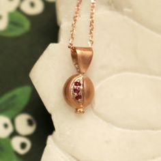 Pomegranate Necklace - Goldmakers Fine Jewelry Pomegranate Necklace, Lawrence Kansas, Artfully Designed, Clasp Necklace, Custom Jewelry Design, Free Gift Wrapping, Lobster Claw, Pomegranate, Jewelry Care