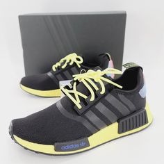 Brand New With Box. Smoke Free Home. Adidas Nmd R1 Junior Style Code: Gw6018 Size: 6us / 5.5uk / 38 2/3eur. Fits Women's Size: 7.5us Size: 6.5us / 6uk / 39 1/3eur. Fits Women's Size: 8us Size: 7us / 6.5uk / 40eur. Fits Women's Size: 8.5us Color: Core Black/Pulse Yellow/Sonic Ink We Will Have Your Shoes Packed And Boxed Carefully And Shipped Out Within 1 Business Day (Often The Same Day). We Pride Ourselves On Extremely Fast Shipping! Yellow Sonic, Adidas Nmd_r1, Adidas Originals Nmd R1, Color Core, Adidas Originals Nmd, Boost Shoes, Mens Training Shoes, Adidas Nmd R1, Nmd R1