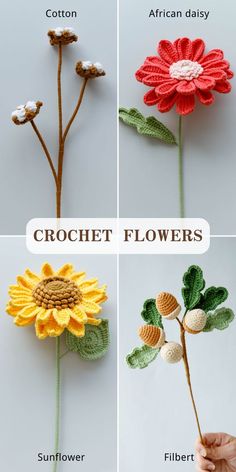 These are some of our beautiful crochet flowers used in flower bouquets. Check our website to choose your favorite crochet flower bouquet. Product link. Crochet Sunflower Bouquet Pattern Free, Crochet Flower Patterns Diagram, Crochet Flowers Free Pattern Bouquet, Crochet Bouquet Pattern Free, How To Crochet Flowers, Crochet Sunflower Pattern Free, Sunflower Crochet Bouquet, Crochet Bouquet Flowers, Crochet Sunflower Bouquet