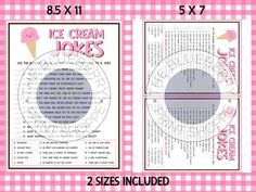 Ice Cream Jokes Ice Cream Party Game Ice Cream Social Summer Party Game Sundae Bar Printable Game - Etsy Ice Cream Jokes, Ice Cream Party Games, Ice Cream Social Party, Summer Party Games, Sundae Bar, Ice Cream Birthday Party, Ice Cream Social, Ice Cream Birthday, Printable Game