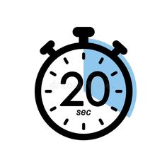 the twenty seconds icon in black and blue on a white background royalty image stock illustration