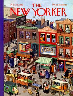 the new yorker magazine cover shows an old city street