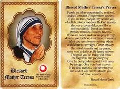 a card with an image of mother teresa prayer