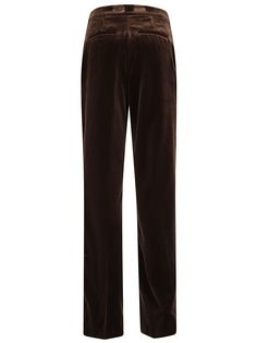 Trousers in soft cotton velvet BY POLO RALPH LAUREN. High waist, banded waist; hidden zip and hook closure; tailored pleats; two bias pockets on the front and two welt pockets on the back. Wide leg fit design. Luxury Ralph Lauren Formal Pants, Margiela Shoes, Velvet Trousers, Pleats Please Issey Miyake, High Quality Dress, Straight Trousers, Equestrian Style, Cotton Velvet, Tory Burch Shoes