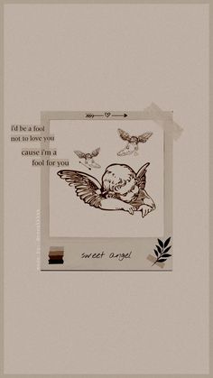 a card with an image of a bird and some words on the inside of it