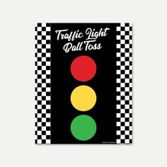 a traffic light with the words traffic light out toos on it's side