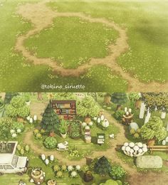 two different views of the same area in animal crossing