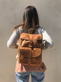 Thanks for the kind words! ★★★★★ "absolutely beautiful and perfectly done, thanks christina:)" Larissa B. https://etsy.me/2DhcDSl #etsy #bagsandpurses #backpack #brown #leatherrucksack #womensrucksack #officebag #travelbag #leatherbackpack #backpackwomen School Backpack In Soft Leather, Standard Leather Backpack For School, Large Capacity Leather Satchel Backpack For Trips, Large Capacity Leather Backpack, Soft Leather School Backpack, Soft Leather Backpack For School, School Leather Softback Backpack, Adventure Leather Backpack With Adjustable Strap, Rectangular Leather Backpack With Pockets For Everyday Use