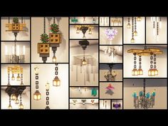 a collage of photos showing different types of lights and objects in minecraft style