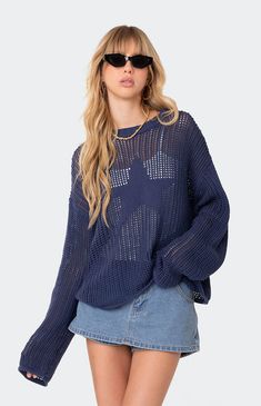 Seeing Stars Oversized Sweater Hollow Sweater, Open Stitch Sweater, Light Knit Sweater, Loose Pullover Sweater, Fest Outfits, Mode Zara, Star Sweater, Loose Pullover, School Looks