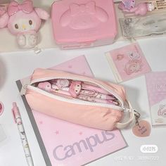 Campus Notebook Aesthetic, Softie Girl, Campus Notebook, Stationary Obsession, Romanticize School, Studying Stationary, Notebook Aesthetic, Pink Academia, Romanticising School