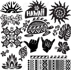 an image of hawaiian symbols and designs