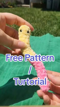 a person is holding a toy in their hand with the word free pattern on it