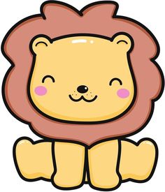 a cartoon lion sitting down with its eyes closed