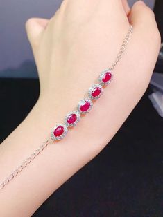 Women's Drainage Welfare Colored Gems Imitation Natural Sapphire White Bracelets Stone Bracelets, White Bracelets, Chain Fashion, Hand Chain, Colored Gems, Mood Tracker, Emerald Stone, Fashion Costume, Colorful Bracelets