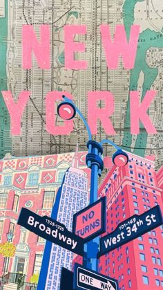 a street sign with the words new york on it