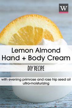 Say “Hello Summer” with this lemon scented, skin-softening hand and body cream recipe. The combination of our Almond Butter Blend, Evening Primrose, and RoseHip Seed Oils are sure to please and moisturize your skin. Body Cream Recipe, Diy Body Lotion, Lotion Bars Recipe, Goats Milk Lotion, Diy Aromatherapy