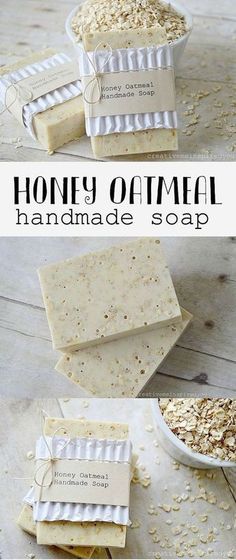 homemade handmade soap made with honey oatmeal