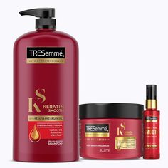 TRESemme Keratin Smooth Shampoo 1L + Mask 300ml + Serum 50ml Combo, With Keratin & Argan Oil for Straight, Shiny Hair - Nourishes Dry Hair & Controls Frizz, For Men & Women Tresemme Keratin Smooth, Hair Care Kit, Hair Control, Frizz Control, Hair Care Routine, Shiny Hair, Dry Hair, Argan Oil, Keratin