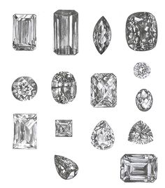 diamond cuts Diamond Illustration, Diamond Drawing, Jewelry Drawing, Jewellery Sketches, Best Diamond, Gems And Minerals