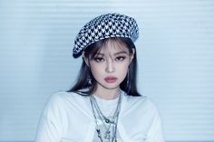 The Album - First Full Album Jennie You And Me Album Cover, Jennie Album Cover, Flat Top Hat, Painter Hat, Spotify Artist, Born Pink, Berets, Halloween Wallpaper, The Album