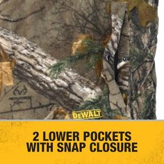 Realtree Xtra camouflage polyester fleece outer shell. Powered by the DEWALT 20V max XR 2.0 Ah battery. Temperature control button (pre-heat, low, medium, and high). USB charging port to power mobile devices. Heavy duty nylon zipper with internal wind guard. Chest vertical zip phone pocket. Two lower front snapping hand warmer pockets. Lower back batter pocket. Inner lower front hook/loop closing tab phone pocket. DEWALT DEWALT 085 Camouflage Fleece Heated Vest with Battery- 2X Polyester | DCHV0 Heated Vest, Heated Clothing, Heated Jacket, Camouflage Colors, Camo Designs, Cold Outside, Fleece Vest, Work Jackets, Military Discounts