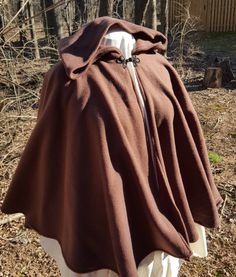 Short Fleece Cloak Dark Brown Full Circle Cloak Cape With - Etsy Hooded Fall Cape For Larp, Hooded Cape For Larp In Fall, Brown Winter Cape For Cold Weather, Cozy Brown Poncho For Outdoor, Cozy Hooded Cape For Fall, One Size Hooded Cape For Fall, One-size Hooded Outerwear For Outdoor, One Size Hooded Outerwear For Outdoor, One Size Outdoor Cape Outerwear