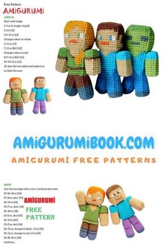 an advertisement for amigurum book with three people