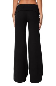 Find EDIKTED Br />wide Leg Foldover Pants Pants Design, Knit Pants, Nordstrom Store, Black Fits, Flare Pants, New Shoes, Black Pants, Wide Leg Pants, Full Length