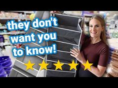 a woman is holding three stars in front of a store display with the words, they don't want you to know