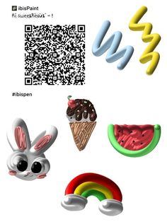 the qr code has been changed to include an image of some food and ice cream