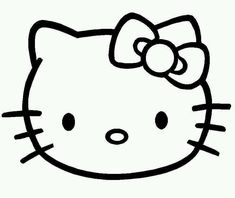 a hello kitty face with a bow on it's head