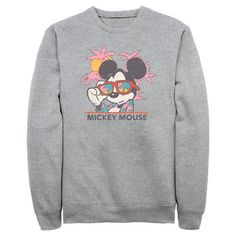 Who knew that dressing "mousey" could be so cute!? Celebrate Walt Disney's most iconic character with this officially licensed Mickey & Friends Beach Ready Mickey Mouse Men's Crewneck Sweatshirt, featuring a retro Mickey Mouse ready for the beach, with palm trees and a bright sun behind him. This graphic sweatshirt is perfect for the whole family, so grab one for yourself or a loved one today and get ready to pile on some mouse-eared pancakes while dressed for maximum bling! Retro Tropical, Mens Crewneck Sweatshirt, Mickey Mouse Sweatshirt, Mickey Mouse And Friends, Beach Ready, Tee Outfit, Tropical Vacation, Mickey And Friends, Pullover Men