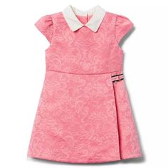 Janie And Jack Floral Jacquard Dress Nwt Size 6-12 Mos. Height: 2529" Weight: 1722 Lb Color: Tulip Pink Add A Schoolgirl Spin To Her Look With Our Jacquard Floral Dress. Crisp Collar, Cap Sleeves And Striped Accent Finish The Look. 64% Polyester/36% Cotton Jacquard Fully Lined Button Back Bloomer Included (Sizes Up To 18-24m) Machine Washable; Imported Floral Jacquard, Jacquard Dress, Janie And Jack, Kids' Dresses, Girls Shopping, Pink Floral, Floral Dress, Pink White, Colorful Dresses