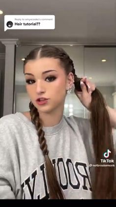 brooke monk Cute Braided Hairstyles Twist, Brooke Monk Twist Braid Tutorial, Brook Monk Hair Tutorial Twist Braid, Twist French Braid Tutorials, Brooke Monk Hairstyle Tutorial, How To Twist French Braid, French Twist Into Braid, Twist Braids Hairstyles Brooke Monk, Twisted Hair Tutorial