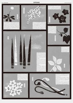 the instructions for making flowers are shown in black and white