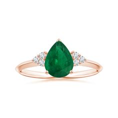 GIA Certified Pear-Shaped Emerald Knife-Edged Ring with Diamonds Emerald Stone Engagement Ring, Knife Edge Ring, Stone Engagement Ring, Stone Engagement Rings, Emerald Stone, Stone Engagement, Emerald Ring, Pear Shaped, Pear