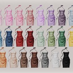 the dresses are all different colors and sizes, but one is not very similar to each other