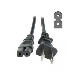 two black power cord plugs are shown with the number 8 on each one side