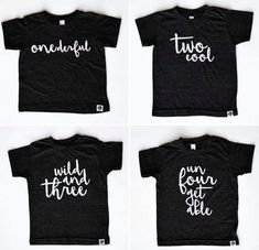 four t - shirts with the words wild and free printed on them