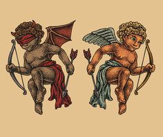 two cherubs with bows and arrows