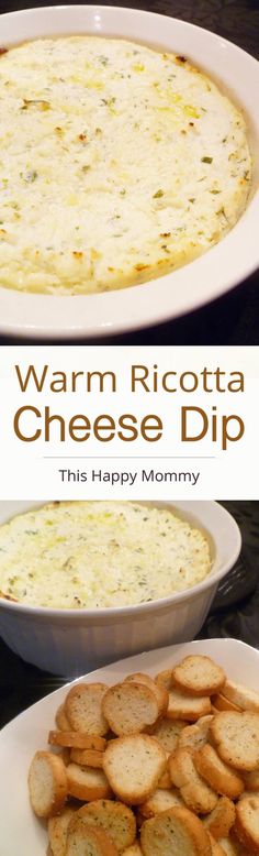 this is an image of warm ricotta cheese dip