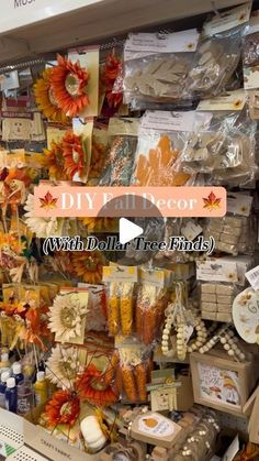 a display in a store filled with lots of different types of items and paper goods