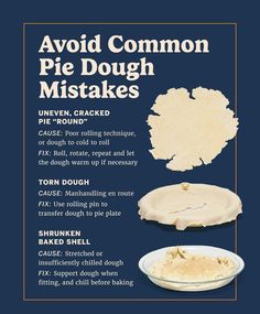 an advertisement for pie dough with instructions on how to make it and how to use it